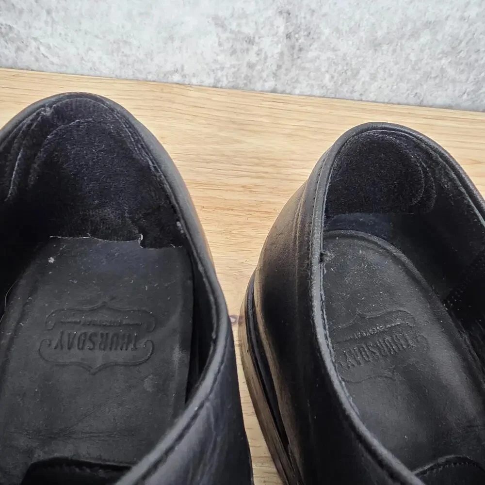 Thursday Oxford Shoes Men 7.5 Black Leather Cap Toe Everyday Dress Derby Shoes *